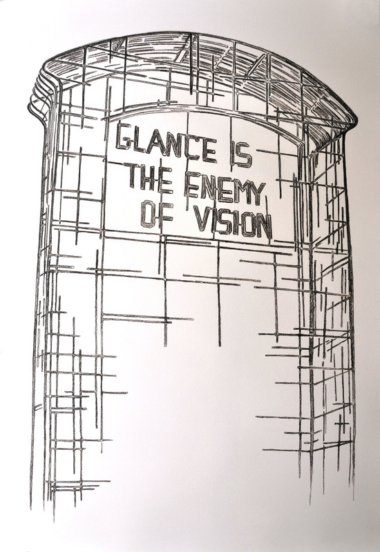 Juan Garaizabal. Du singulier à l'universel : La Memoria del Giardino, 2013. Scketch Glance is the Enemy of Vision. 76 x 56 cm